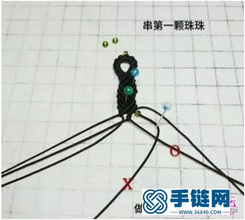 绳编S纹米珠斜卷结手绳的详细编制教程