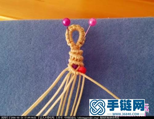 中国结编织立体螺旋串珠手绳教程