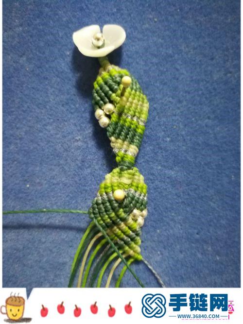 圆蜡线贝壳制作的波浪桃花手绳的详细教程