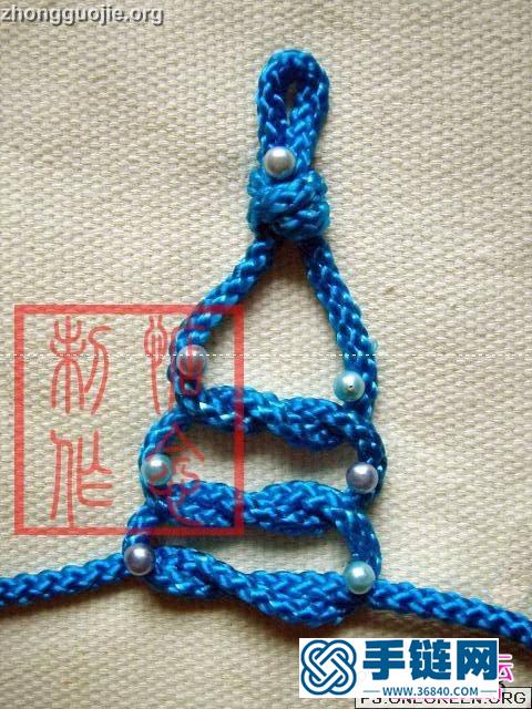中国结编织藻井结手链方法图解