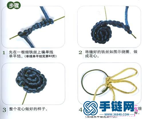 绳结编向日葵花的方法