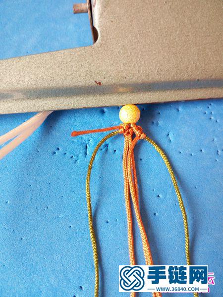绳编玉线串珠小花扇挂饰的详细编制教程