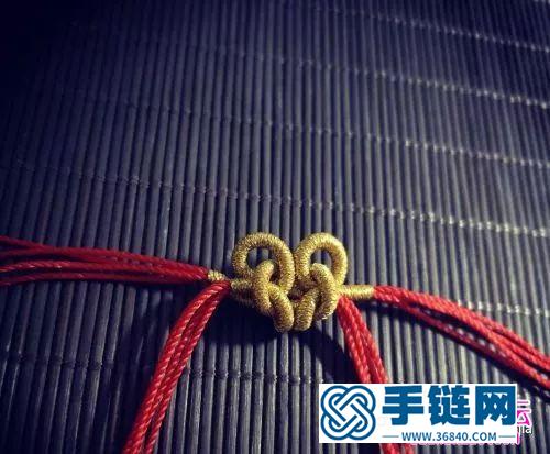 绳编金蝴蝶手链的制作图解