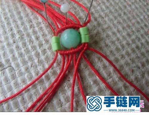 玉线编制串珠手链的制作方法