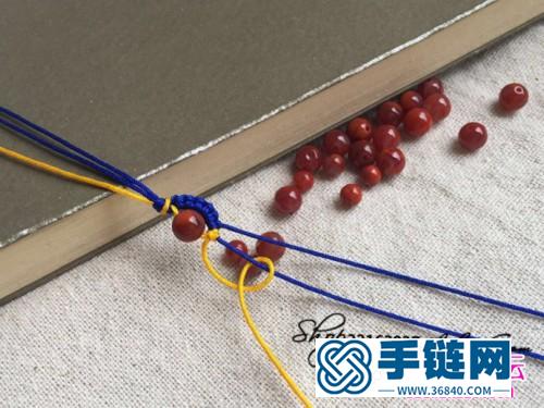 绳和玛瑙珠编制雀头结手绳教程