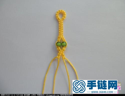 教你平结、雀头结组合串珠手绳的制作教程