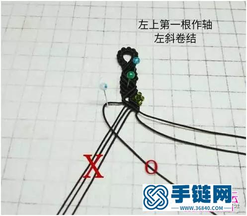 绳编S纹米珠斜卷结手绳的详细编制教程