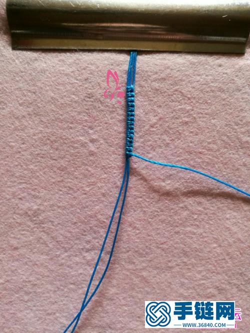 蜡线、日本米珠制作的立体手链的方法