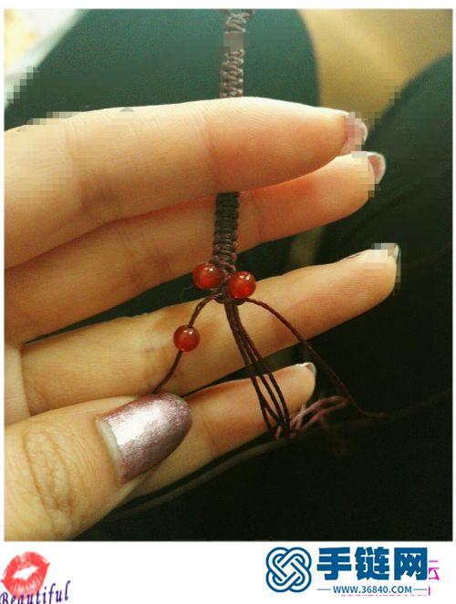 绳编红玛瑙小手链的制作方法