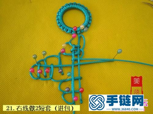 DIY中国结情侣符号♂♀手机链的制作方法