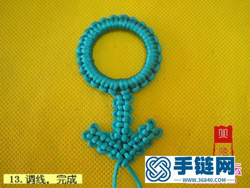 DIY中国结情侣符号♂♀手机链的制作方法
