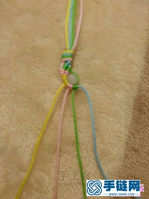 手链编织教程斜卷结