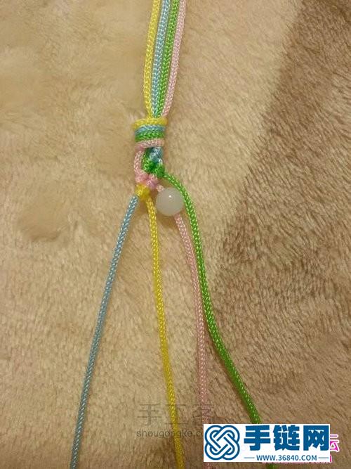 手链编织教程斜卷结