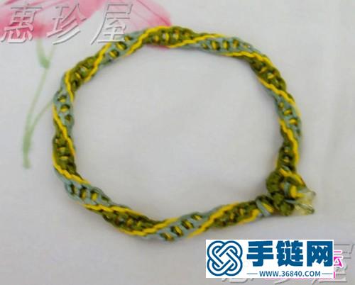 双层单向平结的编法图示