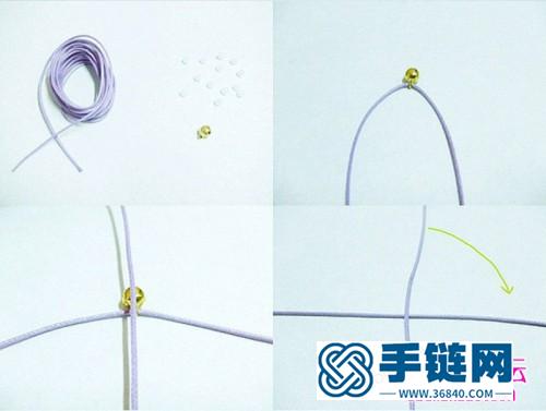 淡紫色彩绳编的中国结小手链教程