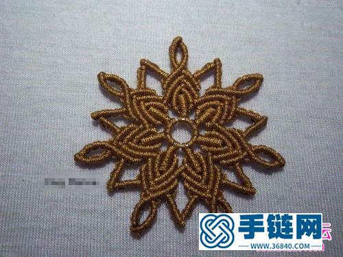 中国结编织太阳花项链吊坠图解