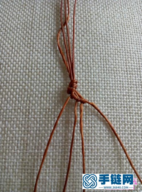 蜡线串珠花朵手绳的制作方法