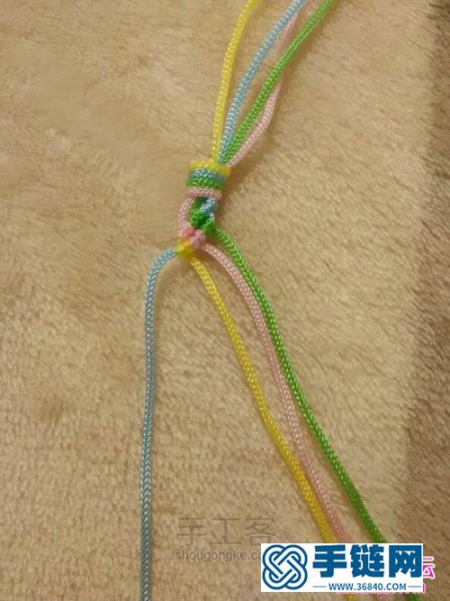 手链编织教程斜卷结