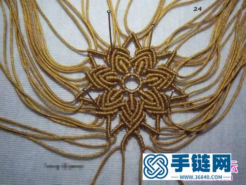 中国结编织太阳花项链吊坠图解