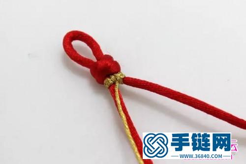 绳编雀头结金色手绳的方法