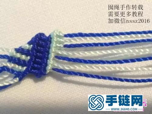 中国结编织拼色手绳图解
