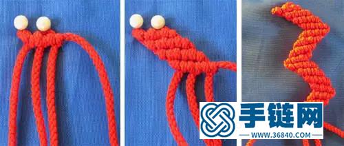种用4根线编织的绳编手链的方法