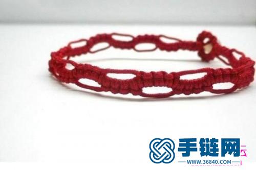 中国结编织制作的红色镂空手链图解