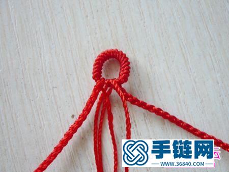 三层红绳手链编法图解