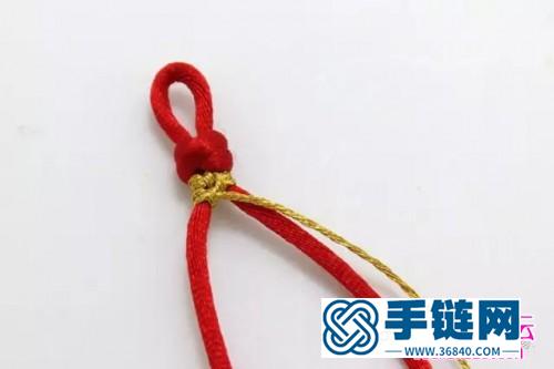 绳编雀头结金色手绳的方法
