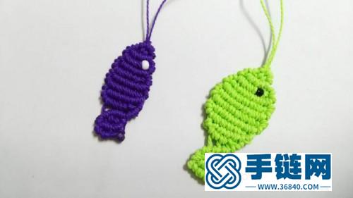 中国结编织制作的小鱼挂件图解