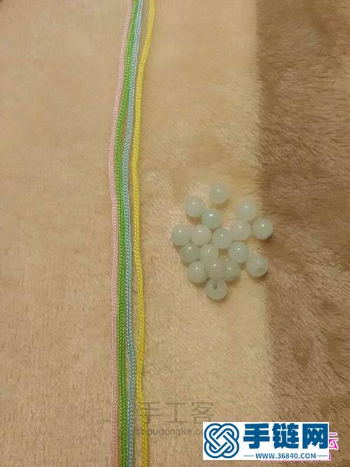 手链编织教程斜卷结