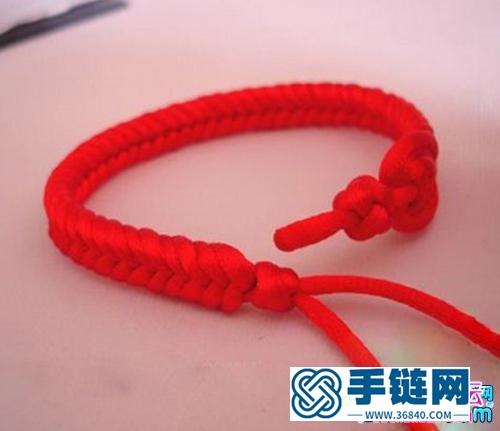 新年红绳手链的编法教程