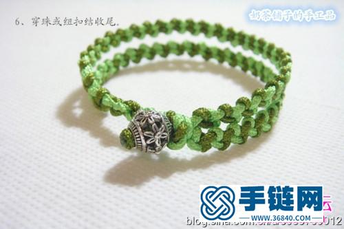 左右轮结手链的编法图解