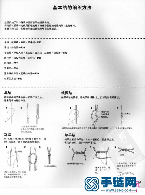 麻绳编织教程：《用麻绳编织幸运小饰物1》（全书）