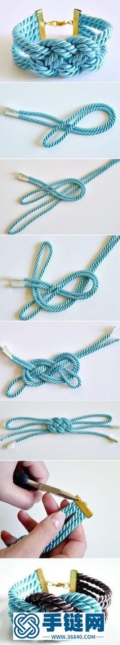 一条绳编手链简单方法
