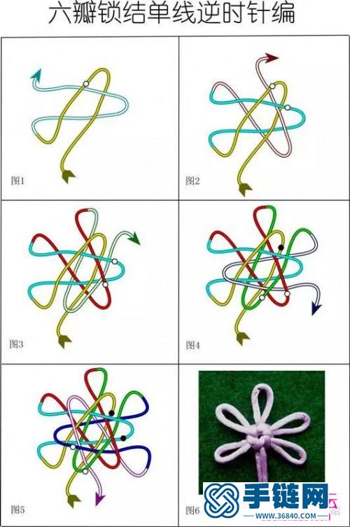 一步步教你编织双心六瓣锁藻井结挂饰