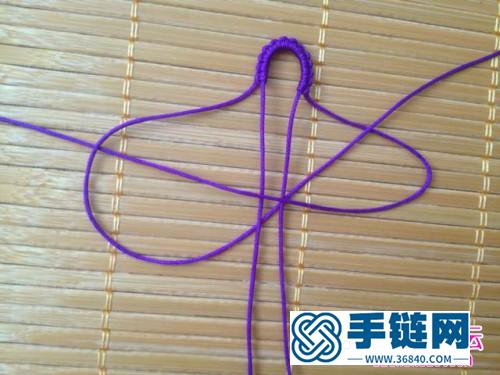 紫色的简单中国结手链编法教程
