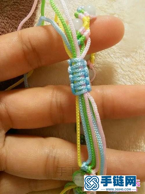手链编织教程斜卷结