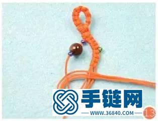 绳编花瓣型手链的方法