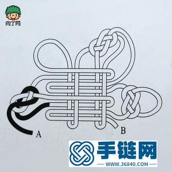 中国结蝴蝶结的编法步骤图片