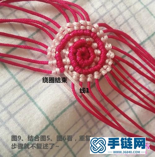 中国结编织棒棒糖耳环的方法图解