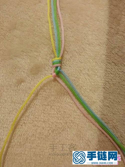 手链编织教程斜卷结