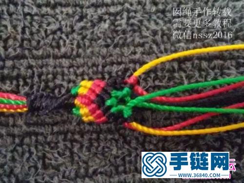 中国结编织彩虹手绳的方法图解