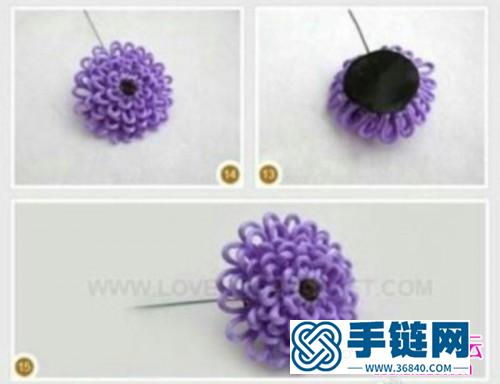 中国结方法绳编的小花朵