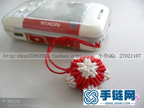 中国结海星手机坠的编法教程，也可以做钥匙坠
