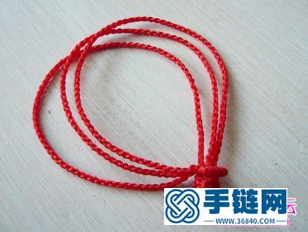 三层红绳手链编法图解