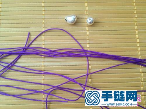 紫色的简单中国结手链编法教程