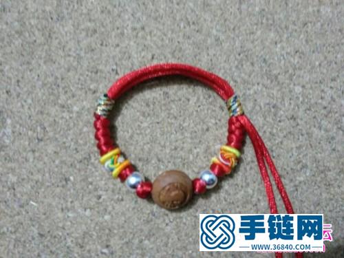 中国结编的彩绳银饰手链编织图解