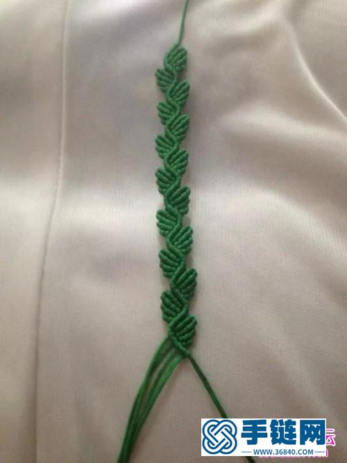 中国结编织绿叶手链的方法图解
