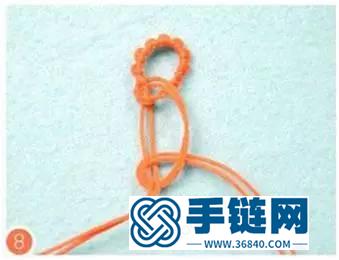 绳编花瓣型手链的方法